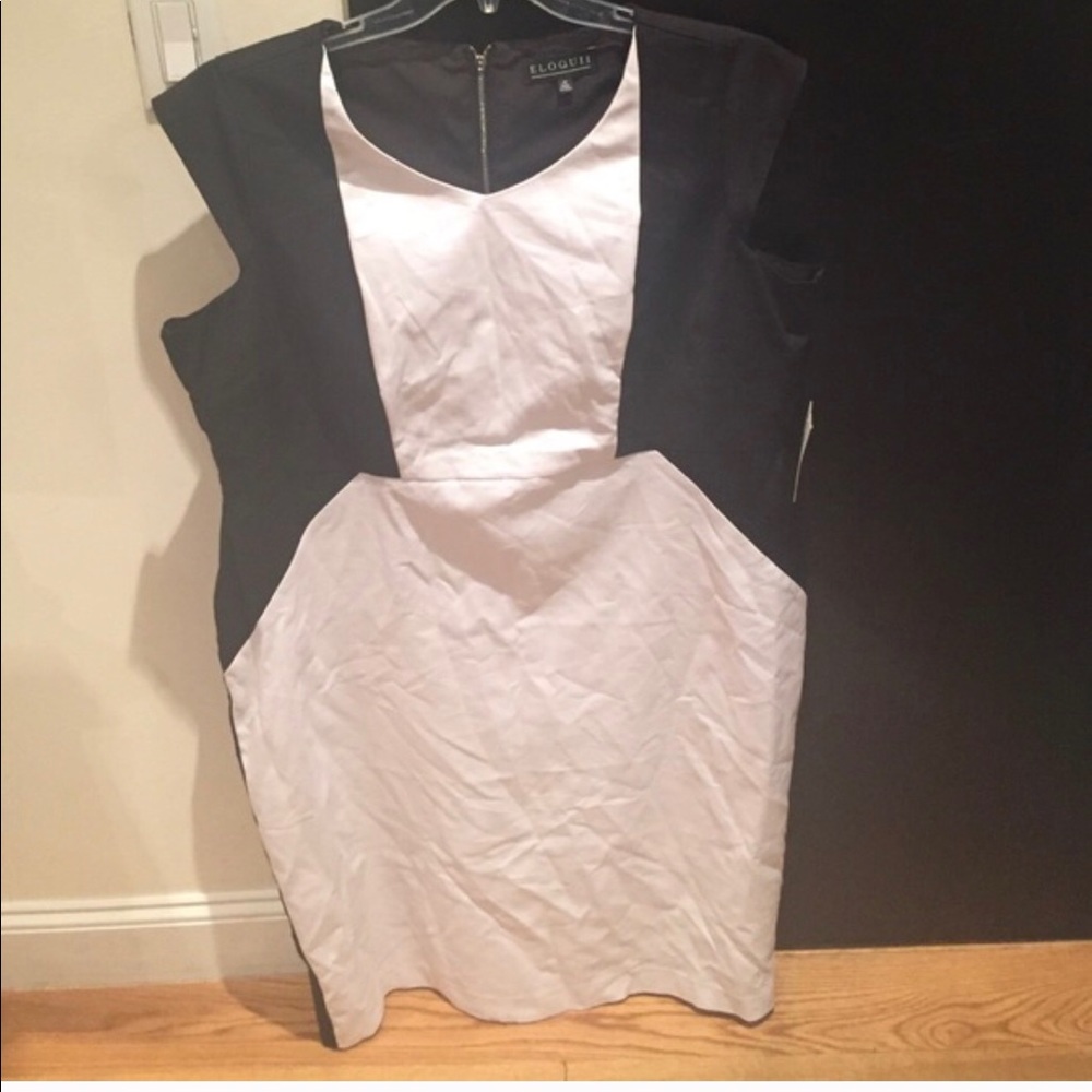 Eloquii black and white dress